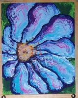 GONE! All The Blue Paint Acrylic Painting by Laura Wheeler