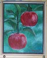 GONE! Red Apples Acrylic Painting by Laura Wheeler