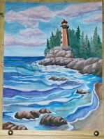 Dawn Light Watercolor Gouache Painting by Laura Wheeler