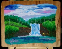 Woods And Water Acrylic Painting by Laura Wheeler