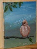 SOLD! Fat Chick Out On A Limb Acrylic Painting by Laura Wheeler