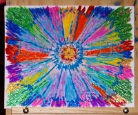 GONE! Flora Nova Acrylic and Glitter Painting by Laura Wheeler