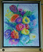 Floria Abstractica Chalk Painting by Laura Wheeler