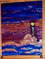 SOLD! Jewels of Night Acrylic And Glitter Painting by Laura Wheeler