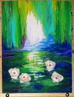 Kiss The Girl Acrylic And Seashell Painting by Laura Wheeler