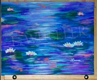 Sunset On The Lilies Acrylic Painting by Laura Wheeler