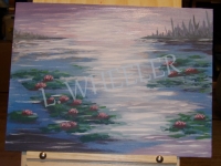 SOLD! Lily Light Acrylic Painting by Laura Wheeler