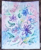 GONE! Loopy Watercolor Painting by Laura Wheeler