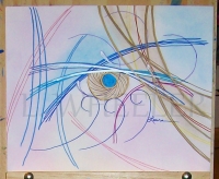 A Model In The Family Felt Pen and Chalk Painting by Laura Wheeler