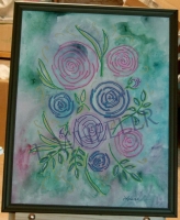 Ring Around Watercolor & Acrylic Painting by Laura Wheeler