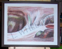 Rush Oil Pastel Painting by Laura Wheeler