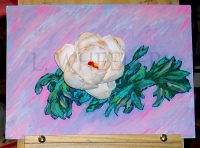 Sings She Sweetly Acrylic And Seashell Painting by Laura Wheeler