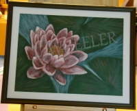 Twilight Pool Gouache Watercolor Painting by Laura Wheeler