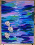 Water Lily Seashell Puddle SAMPLE PAINTING by Laura Wheeler