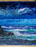 Puddle Paint Beaches 8X10 SAMPLE PAINTING by Laura Wheeler
