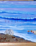 Seashell Beaches 8X10 SAMPLE PAINTING by Laura Wheeler